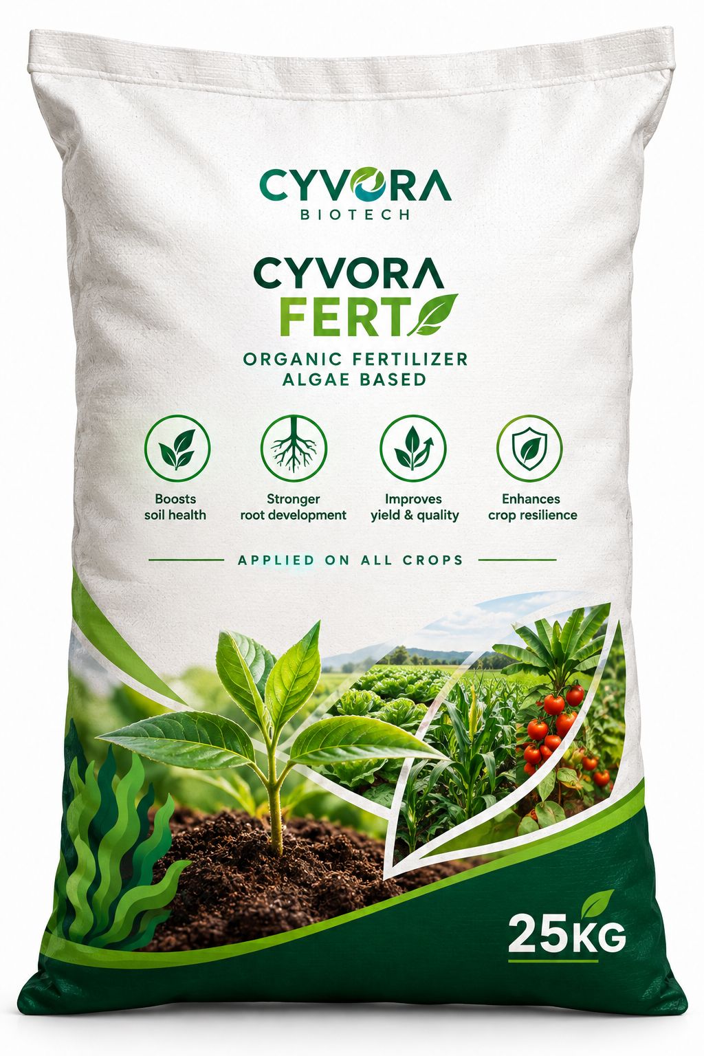 A pack of Cyvora Biotech Fert. Organic fertilizer